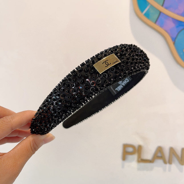 BLACK FABRIC WITH SEQUINS HAIRBAND 412430