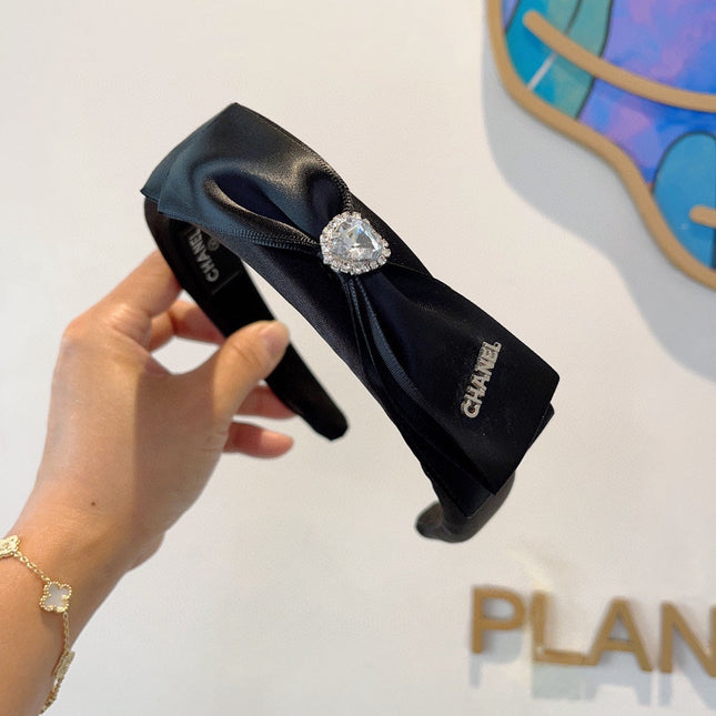 BLACK SILK AND FABRIC HAIRBAND 414429