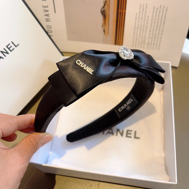 BLACK SILK AND FABRIC HAIRBAND 414429