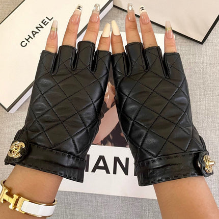 FINGERLESS GLOVES IN BLACK SHEEPSKIN 463845
