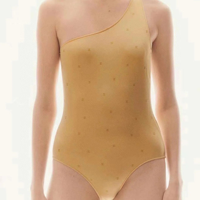 CC BIKINI SWIMSUIT SET IN YELLOW AND GREEN LOGO 593033