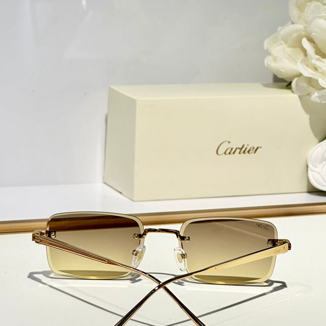 C DE RIMLESS SQUARE FRAME SUNGLASSES CT0610S IN METAL