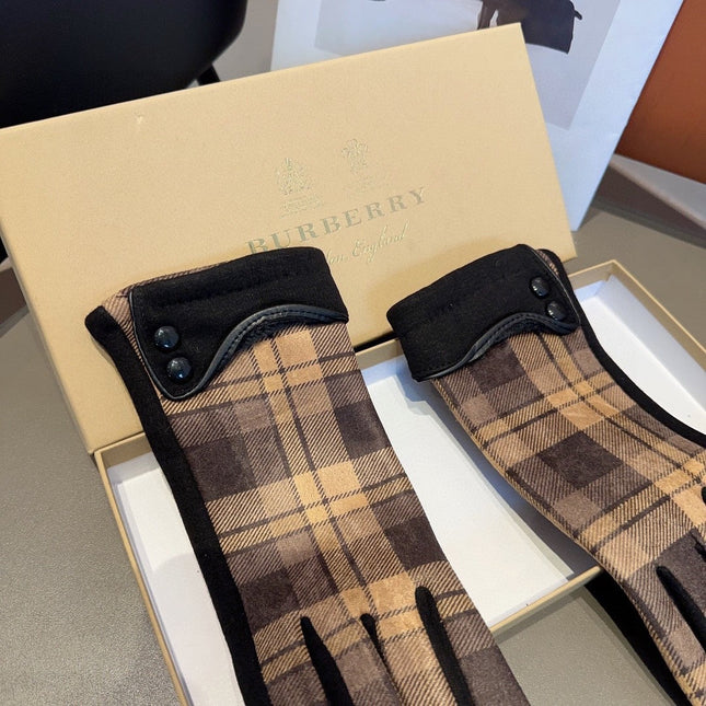 LINED GLOVES IN BROWN AND BLACK WOOL 439226