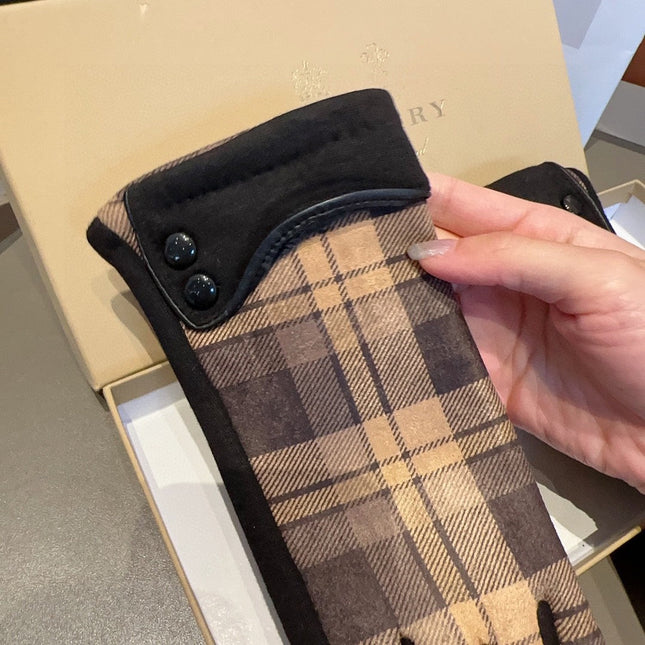 LINED GLOVES IN BROWN AND BLACK WOOL 439226