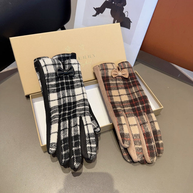 GLOVES IN BLACK WOOL WITH BOW 462284
