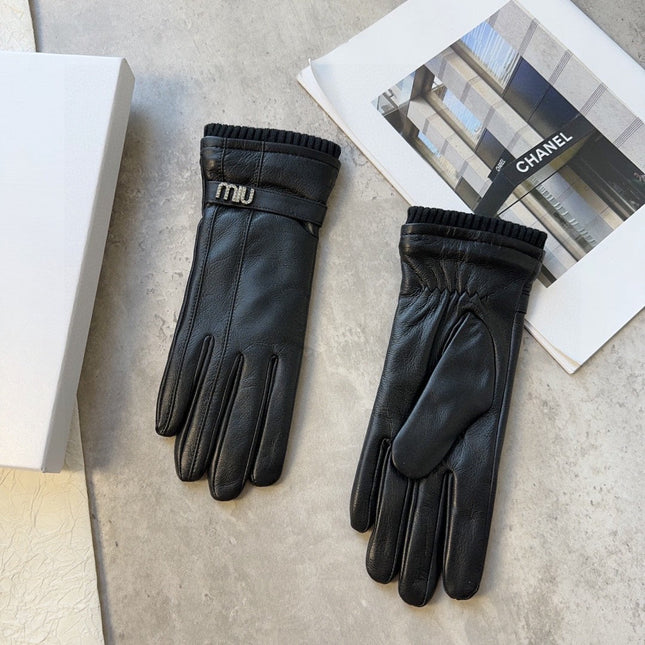 GLOVES IN BLACK LAMBSKIN MIX WOOL 465817