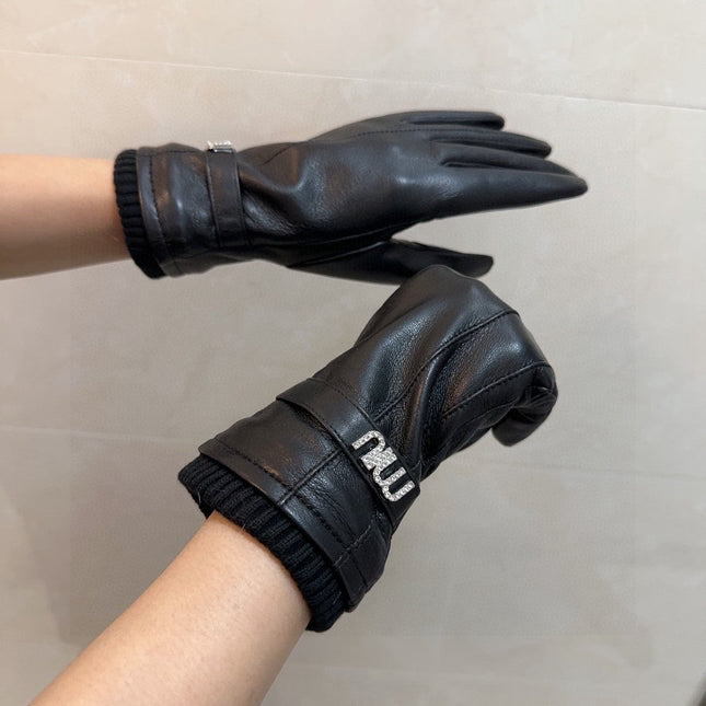 GLOVES IN BLACK LAMBSKIN MIX WOOL 465817
