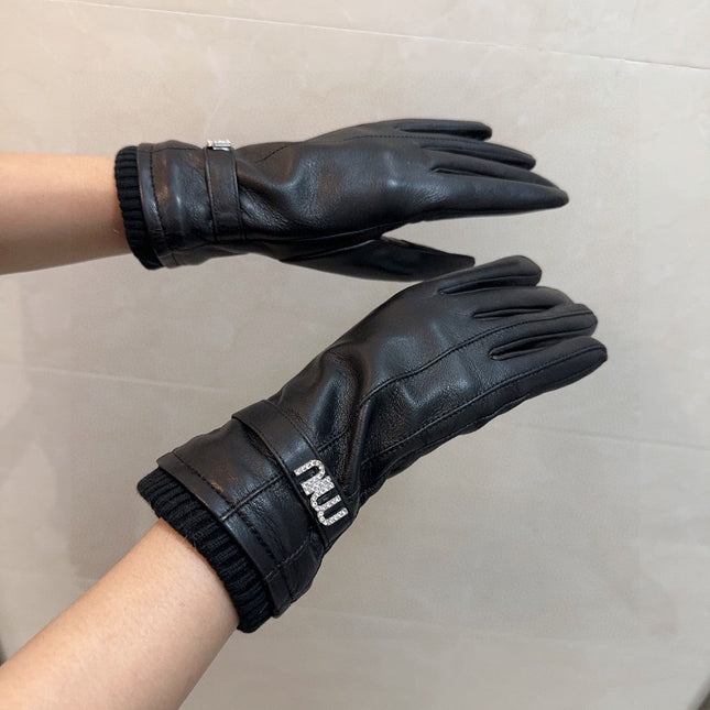 GLOVES IN BLACK LAMBSKIN MIX WOOL 465817