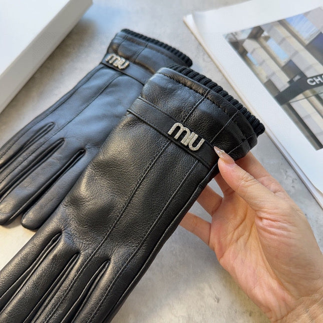 GLOVES IN BLACK LAMBSKIN MIX WOOL 465817