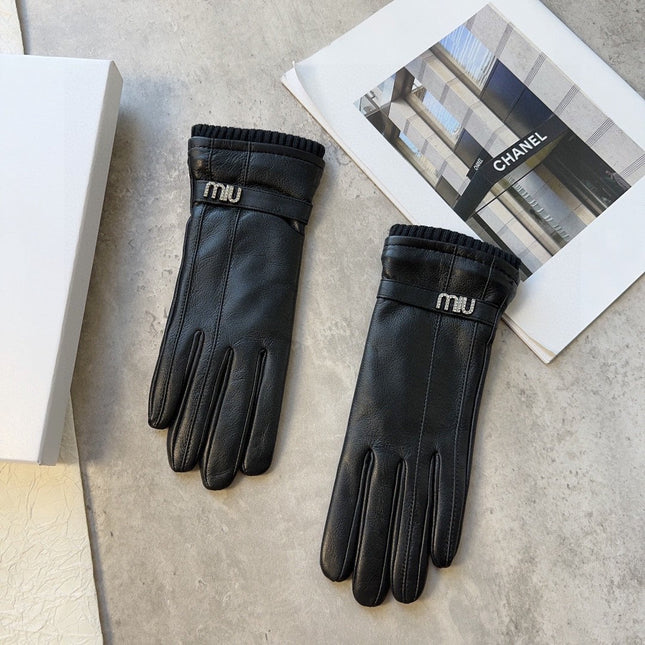 GLOVES IN BLACK LAMBSKIN MIX WOOL 465817