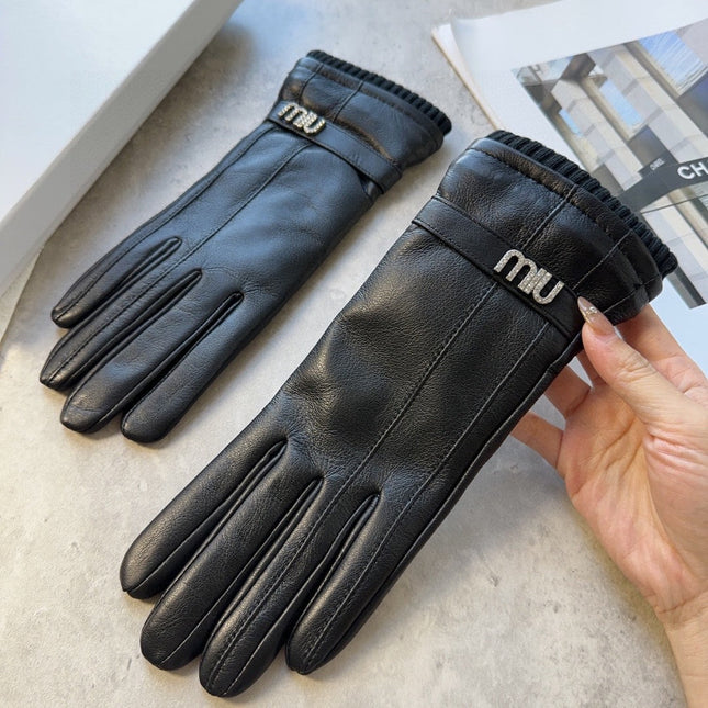 GLOVES IN BLACK LAMBSKIN MIX WOOL 465817