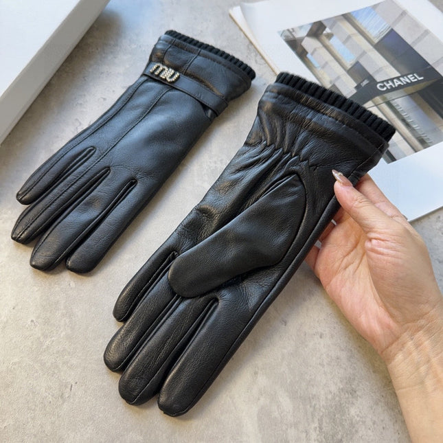 GLOVES IN BLACK LAMBSKIN MIX WOOL 465817