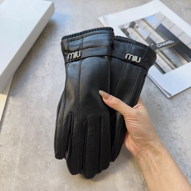 GLOVES IN BLACK LAMBSKIN MIX WOOL 465817