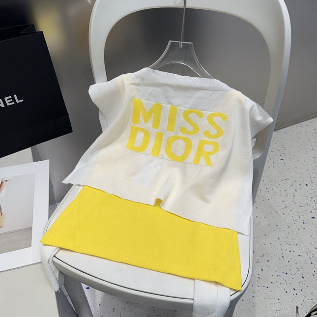 TANK TOP 615186 IN WHITE AND YELLOW COTTON RIBBED KNIT