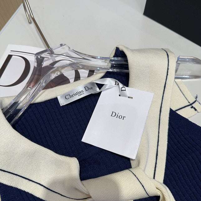 STRIPED TANK TOP 612059 IN NAVY BLUE AND WHITE COTTON RIBBED