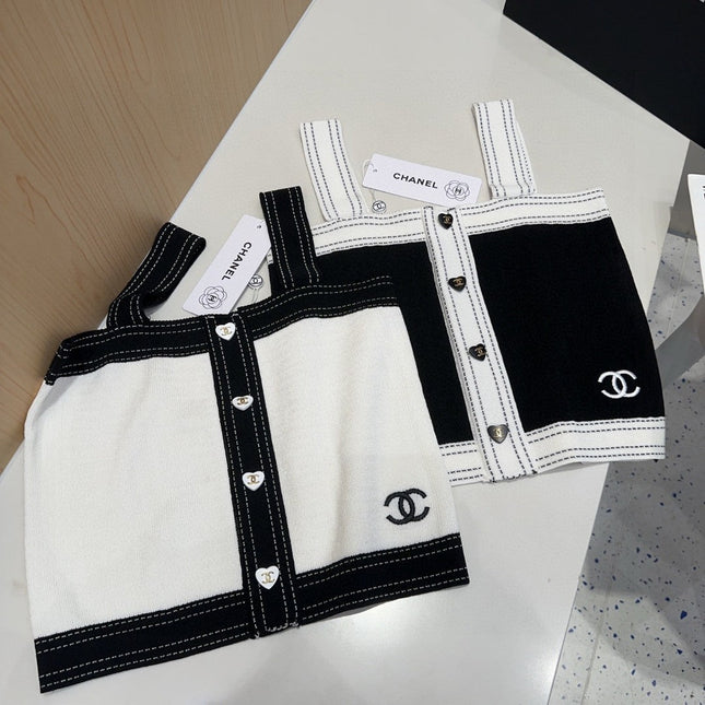 CAMISOLE 629206 IN BLACK AND WHITE WOOL