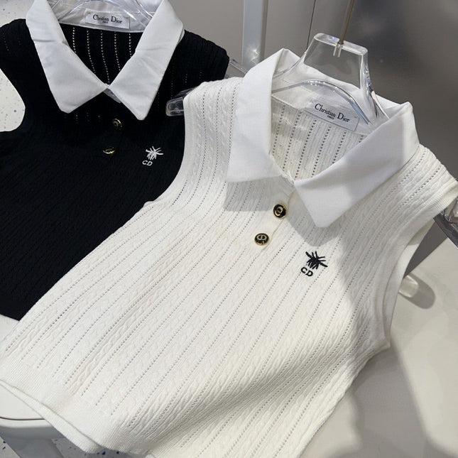 POLO TANK TOP 610337 IN WHITE COTTON RIBBED