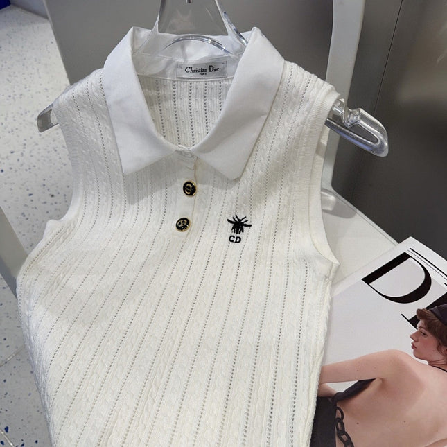 POLO TANK TOP 610337 IN WHITE COTTON RIBBED