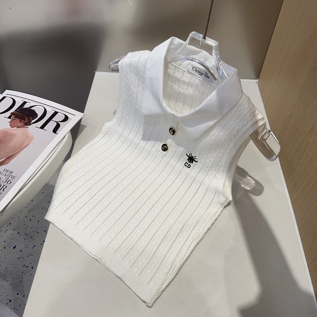 POLO TANK TOP 610337 IN WHITE COTTON RIBBED