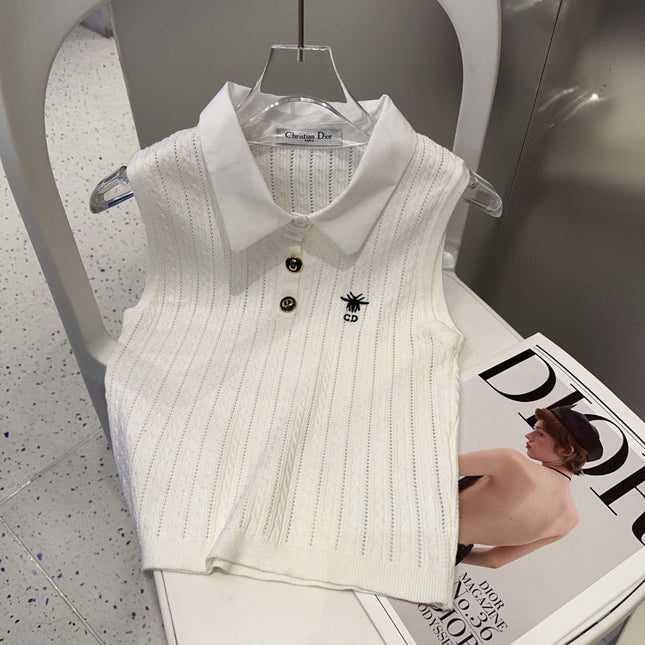 POLO TANK TOP 610337 IN WHITE COTTON RIBBED