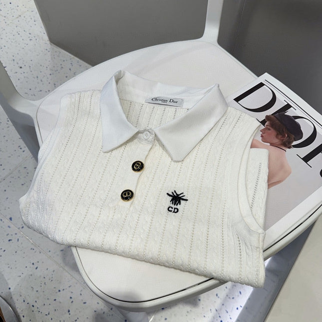 POLO TANK TOP 610337 IN WHITE COTTON RIBBED