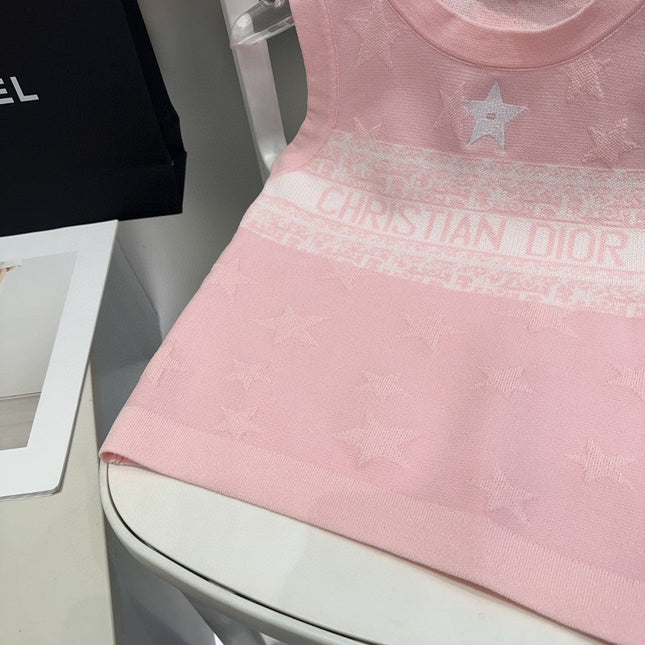 TANK TOP 612066 IN PINK COTTON RIBBED EMBOSSED LOGO