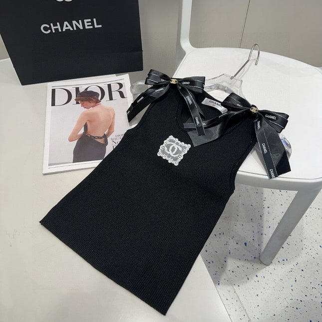 TANK TOP 615181 IN BLACK COTTON RIBBED KNIT