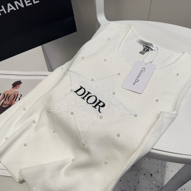 TANK TOP 633196 IN WHITE COTTON EMBOSSED PEARL