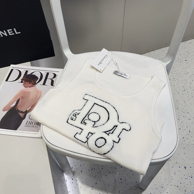 CAMISOLE 619299 IN WHITE COTTON RIBBED KNIT TEXTURED LOGO