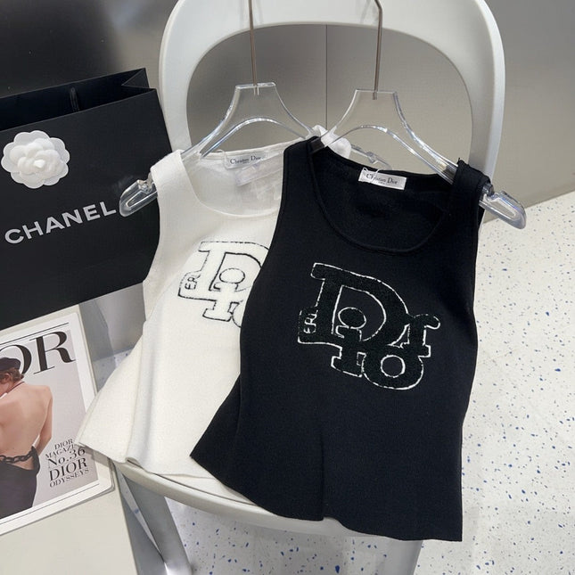 CAMISOLE 619299 IN WHITE COTTON RIBBED KNIT TEXTURED LOGO