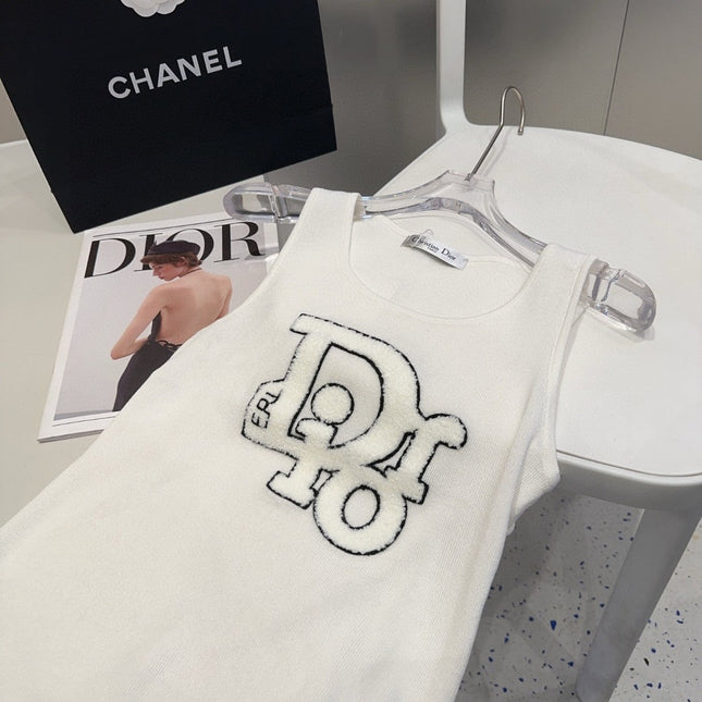 CAMISOLE 619299 IN WHITE COTTON RIBBED KNIT TEXTURED LOGO