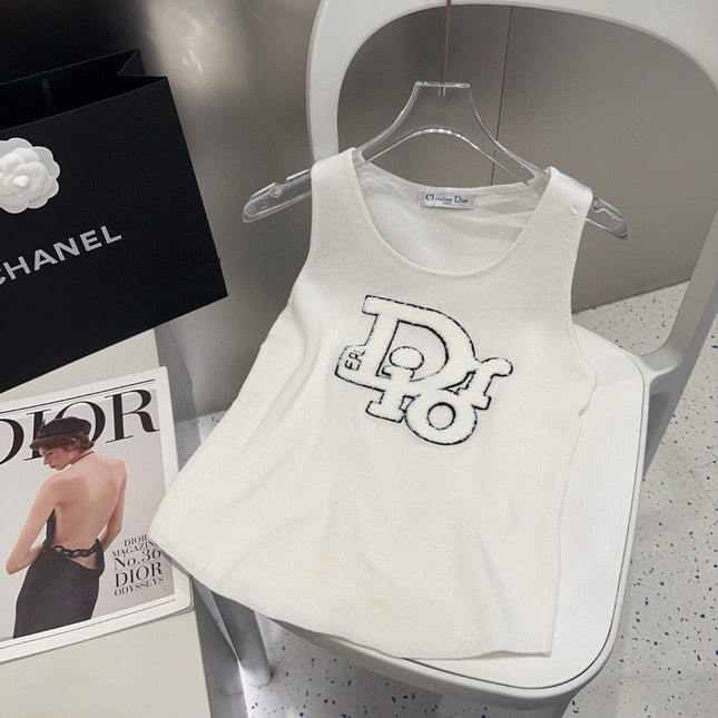 CAMISOLE 619299 IN WHITE COTTON RIBBED KNIT TEXTURED LOGO