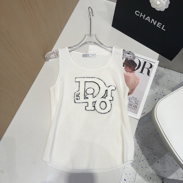 CAMISOLE 619299 IN WHITE COTTON RIBBED KNIT TEXTURED LOGO