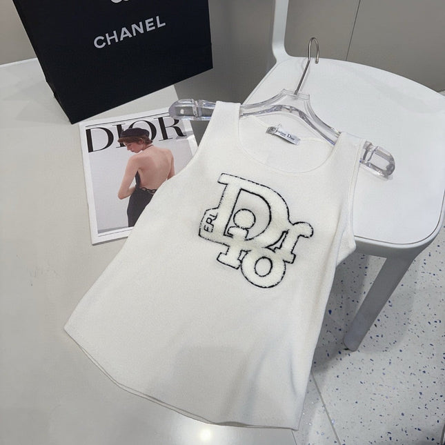 CAMISOLE 619299 IN WHITE COTTON RIBBED KNIT TEXTURED LOGO