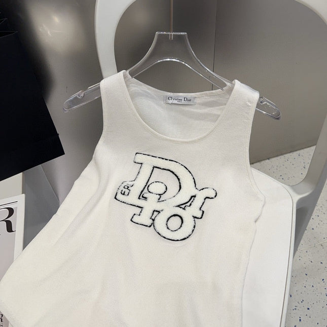 CAMISOLE 619299 IN WHITE COTTON RIBBED KNIT TEXTURED LOGO