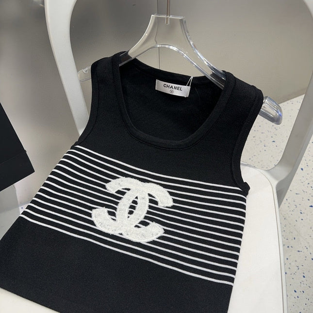 TANK TOP 633198 IN BLACK AND WHITE COTTON