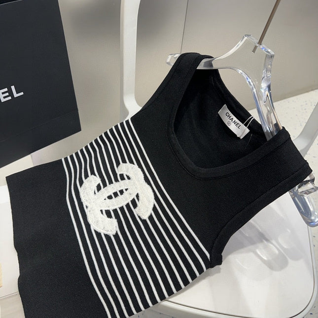 TANK TOP 633198 IN BLACK AND WHITE COTTON