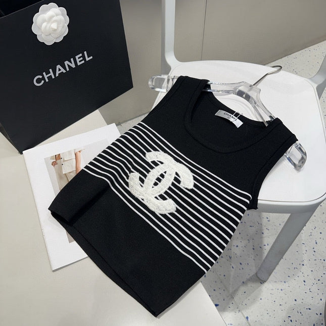 TANK TOP 633198 IN BLACK AND WHITE COTTON