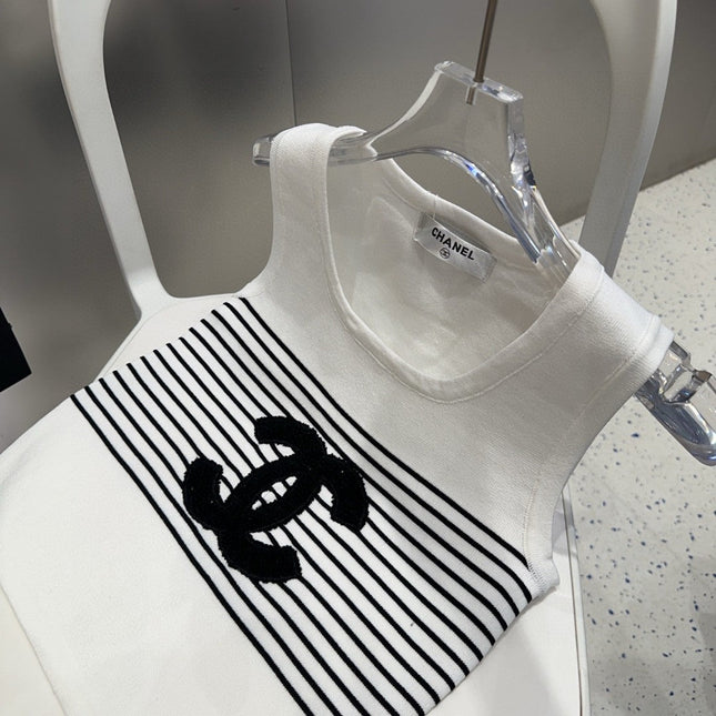 TANK TOP 633199 IN BLACK AND WHITE COTTON