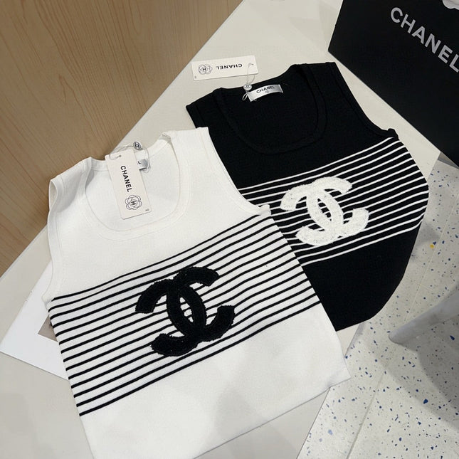 TANK TOP 633199 IN BLACK AND WHITE COTTON