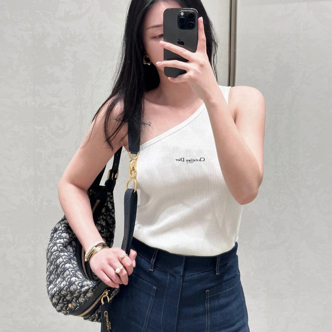 ONE SHOULDER TOP 633200 IN WHITE COTTON