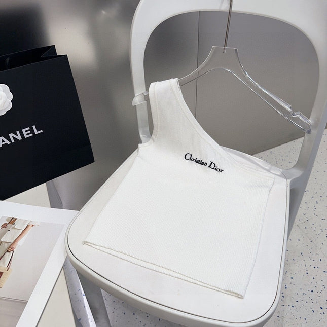 ONE SHOULDER TOP 633200 IN WHITE COTTON