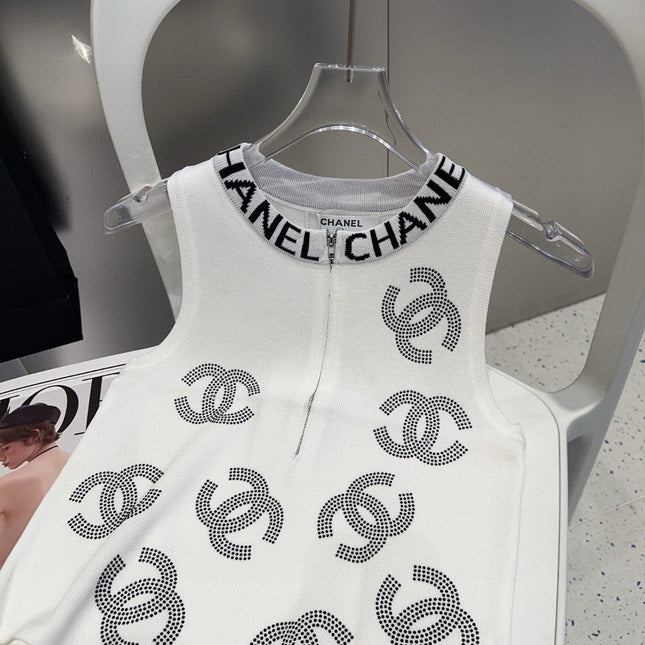 TANK TOP 625959 IN WHITE COTTON RIBBED EMBOSSED LOGO