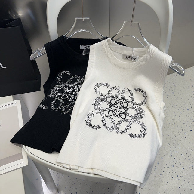 TANK TOP 633202 IN BLACK COTTON RIBBED KNIT