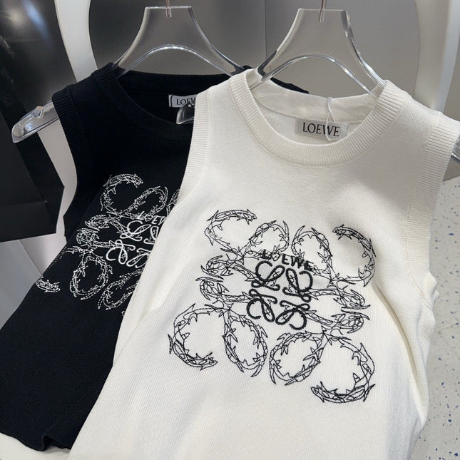 TANK TOP 633202 IN BLACK COTTON RIBBED KNIT