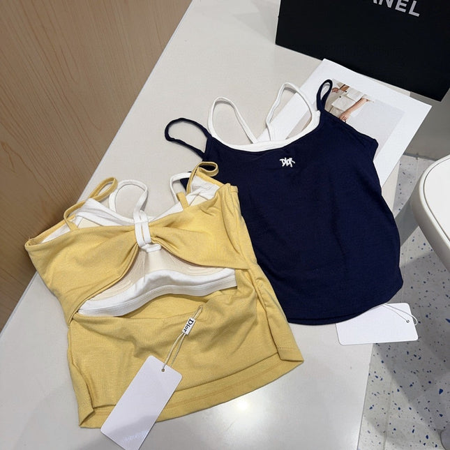 CAMISOLE 625967 IN YELLOW COTTON RIBBED