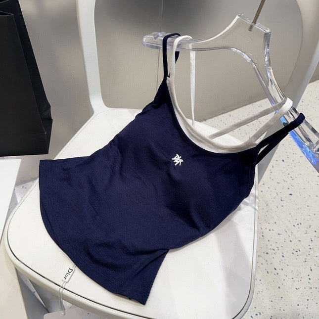 CAMISOLE 625968 IN NAVY BLUE COTTON RIBBED