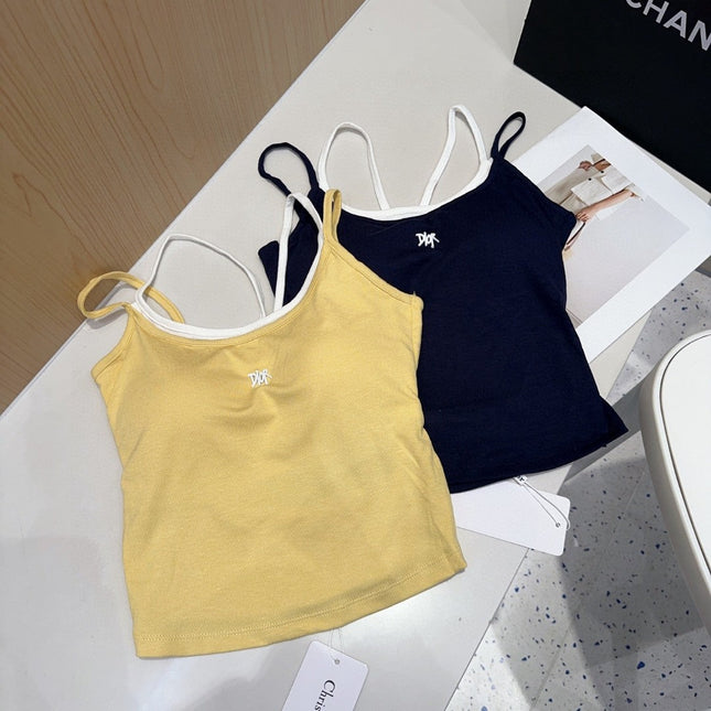 CAMISOLE 625968 IN NAVY BLUE COTTON RIBBED