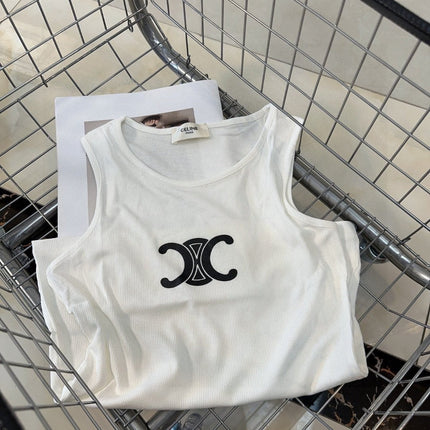 TANK TOP 627697 IN WHITE COTTON RIBBED
