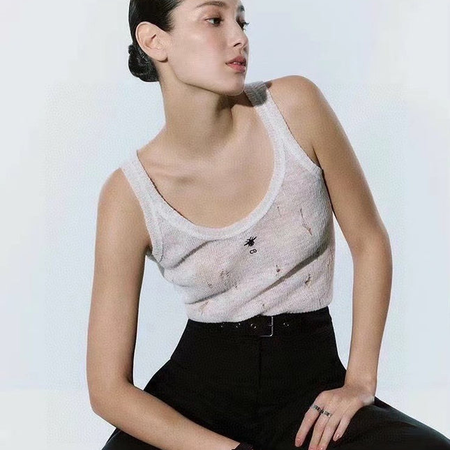 CAMISOLE 629204 IN WHITE COTTON RIBBED KNIT